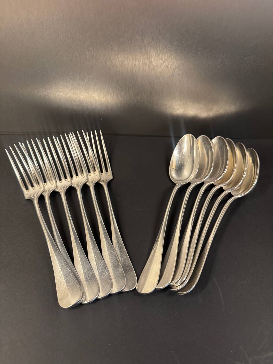 Set of 12 silver-plated cutlery sets, circa 1888