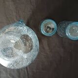 Carafe and its two glasses signed Biot.