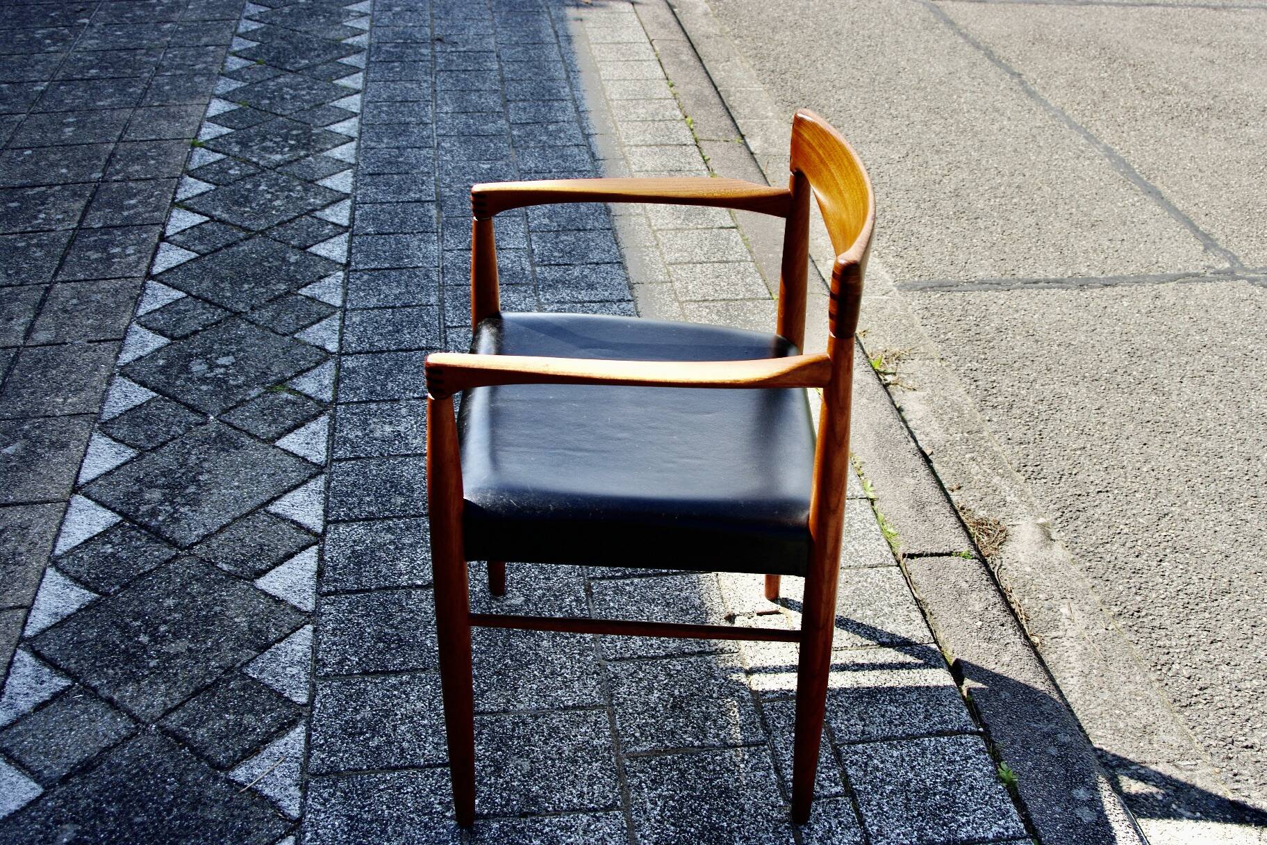 Vintage teak and leather office chair by henry walter klein for bramin denmark 1960s