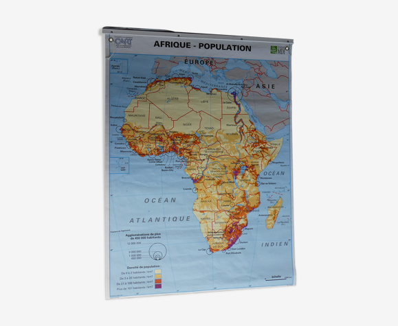 Carte scolaire poster vintage Afrique édition MDI