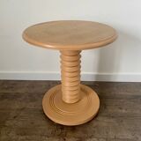 Terracotta Nude Spiral Turned Wood Side Table