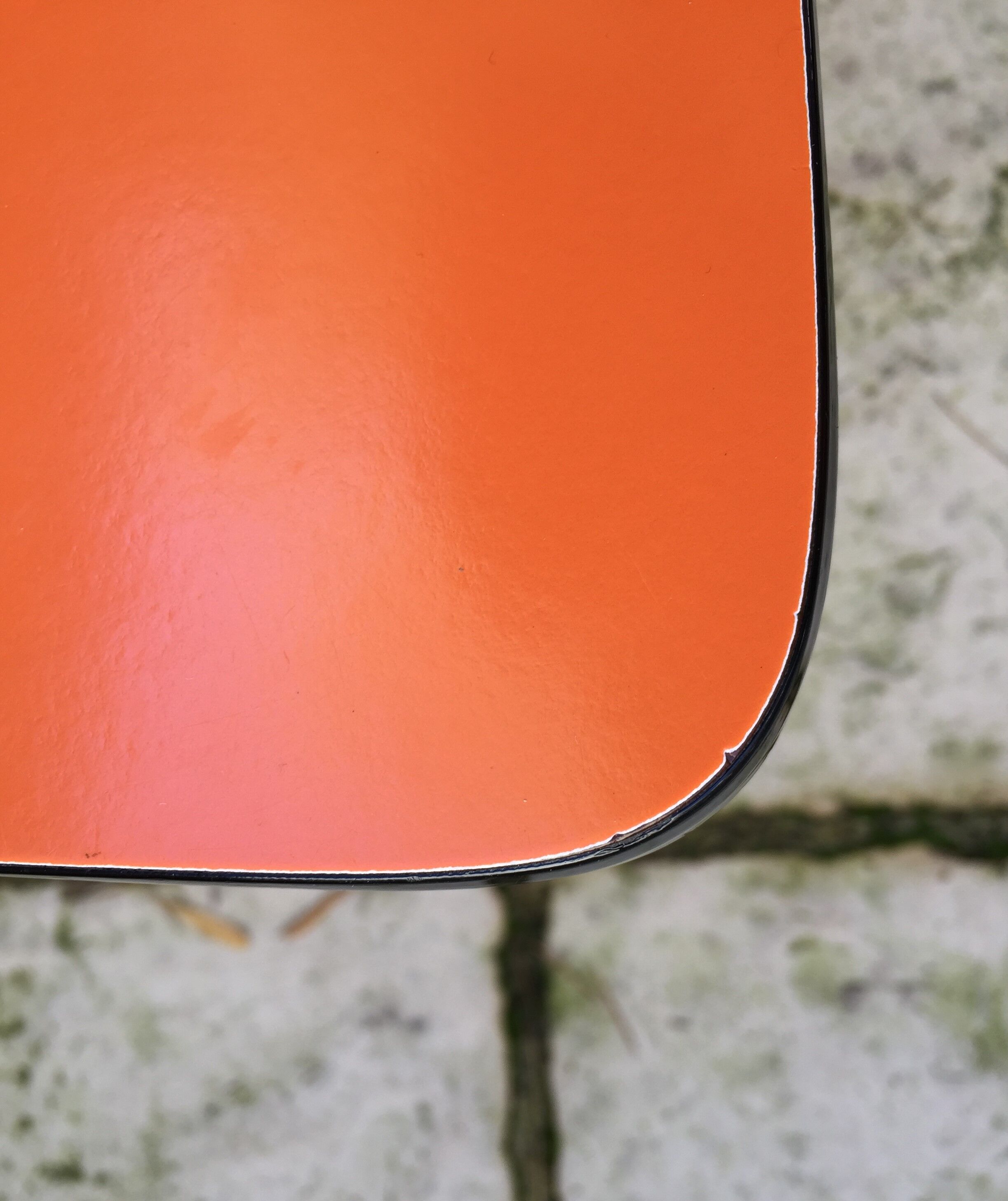 Set of 6 vintage orange formica chairs, 70s