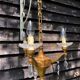 Gilt French Chandelier: Neo Classical 3-Branch Crystal Pendant Light