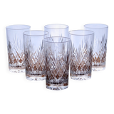 6 large mouth-blown Montbronn crystal glasses from the "Blois" collection