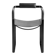 Armchair, smoked black steel and black leather, contemporary style.