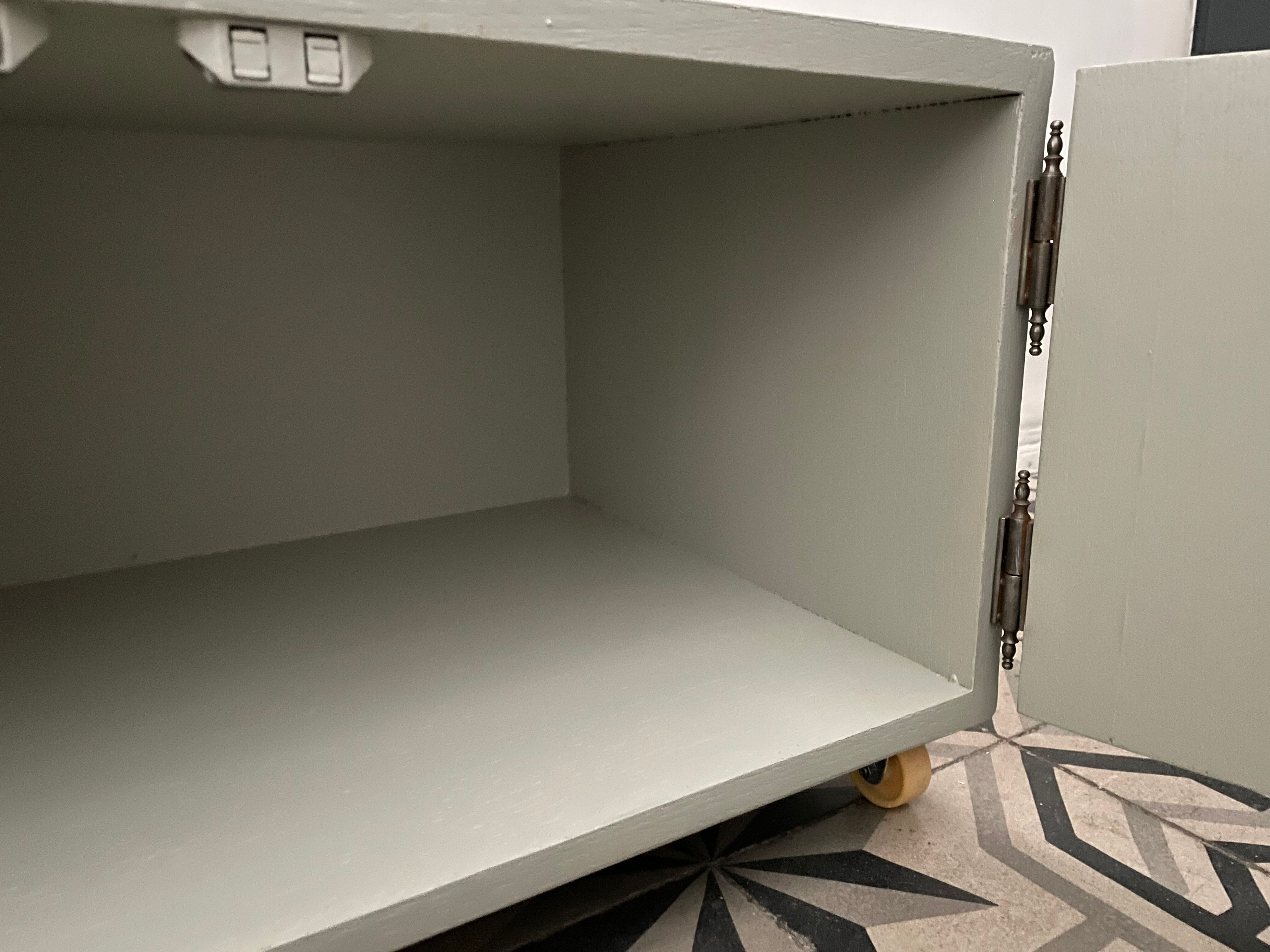 Antique low furniture restyled on wheels