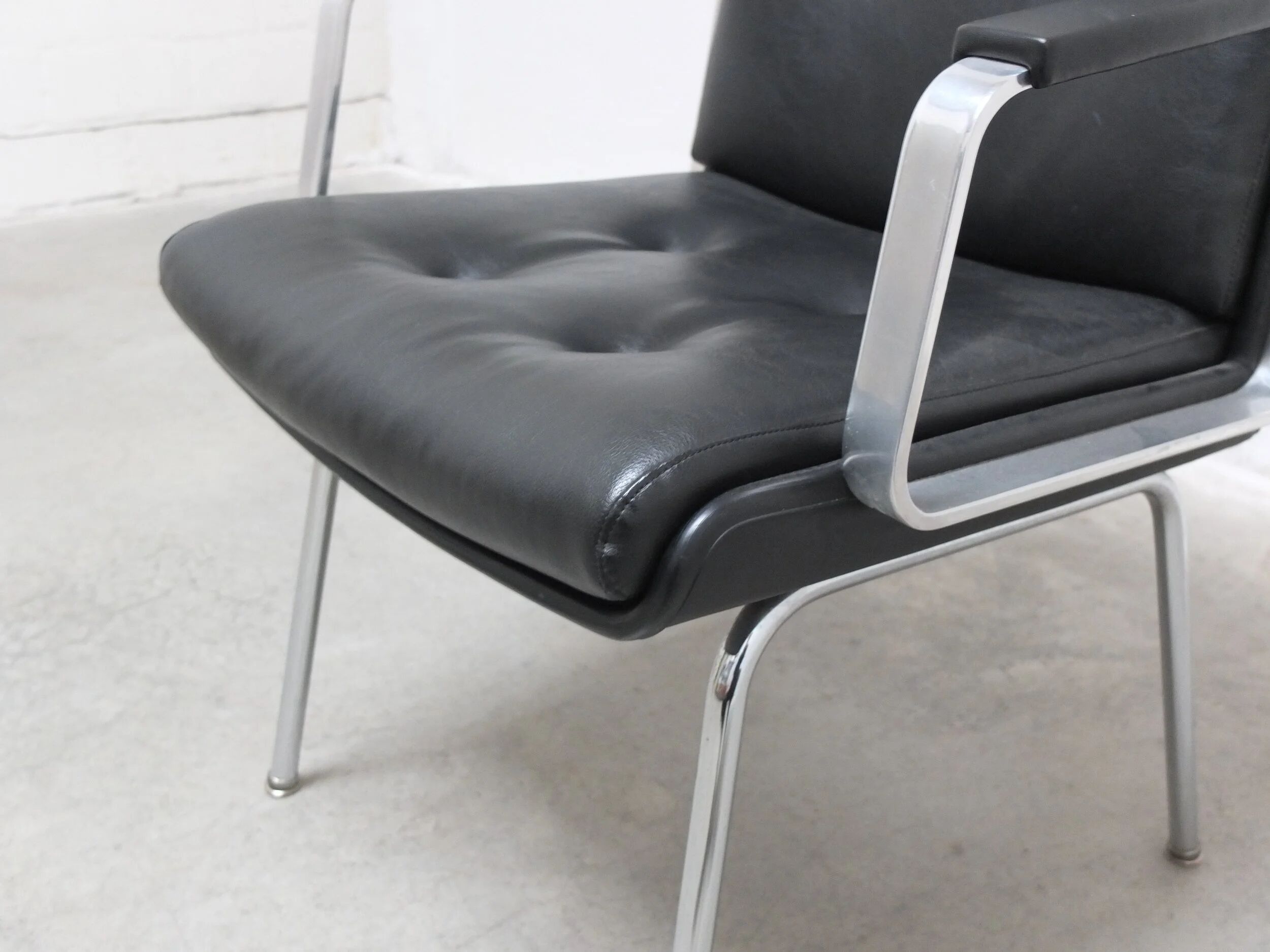 Executive leather armchair by Egon Eiermann for Wilde + Spieth, 1960s