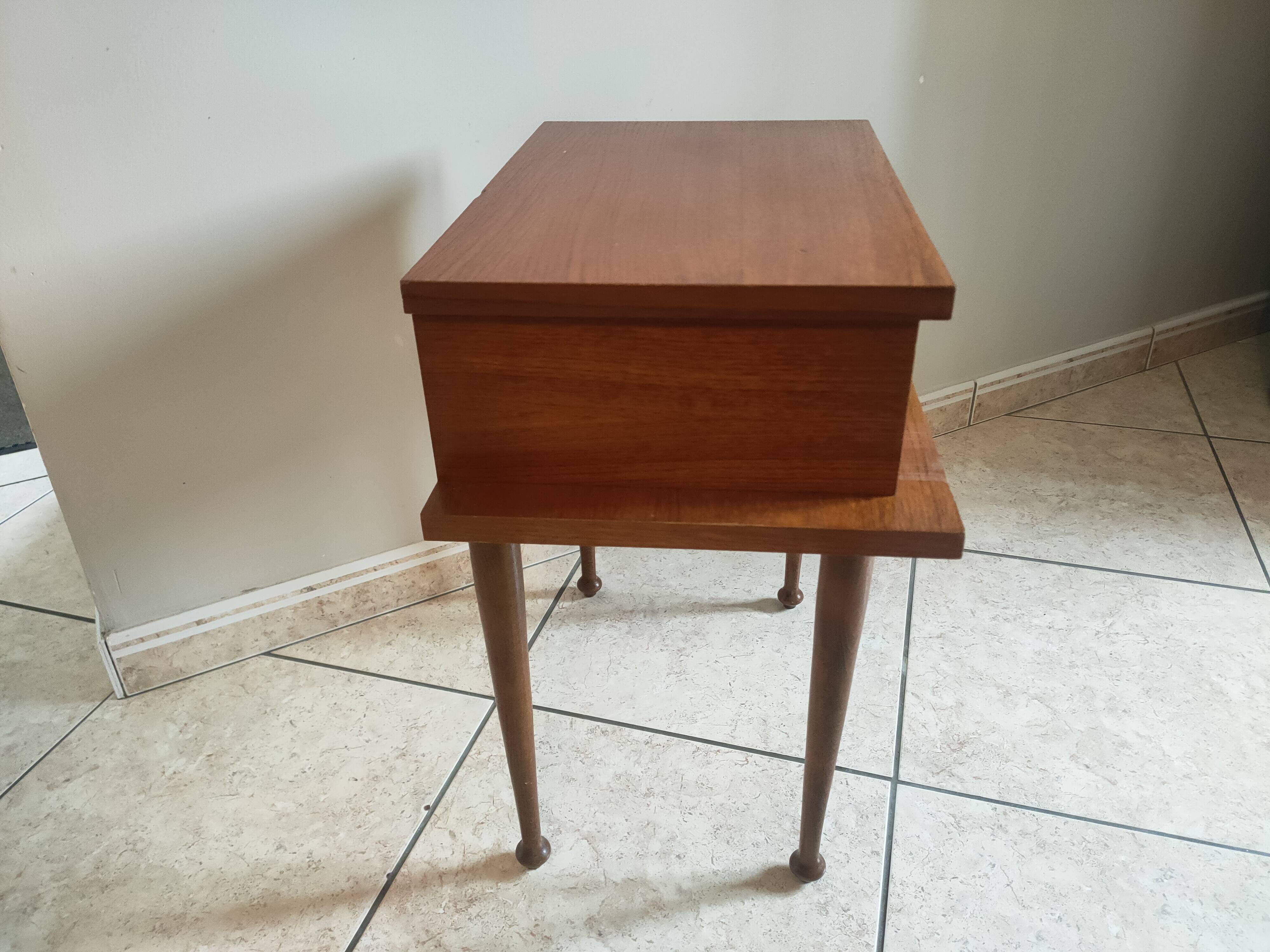 vintage teak bedside table