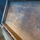 Old wooden chest with carved rosettes regionalism folk art