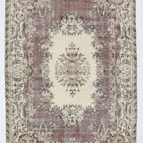 6x10 brown & beige classic antique rug, 192x299cm