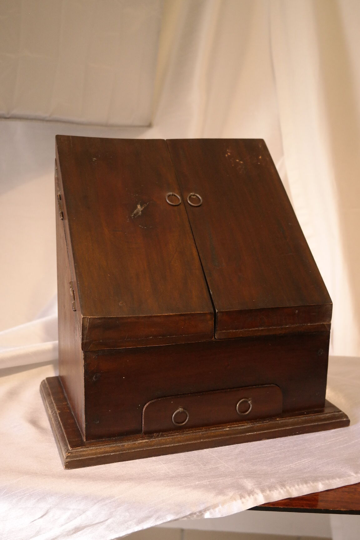Antique table cabinet in solid mahogany XXth