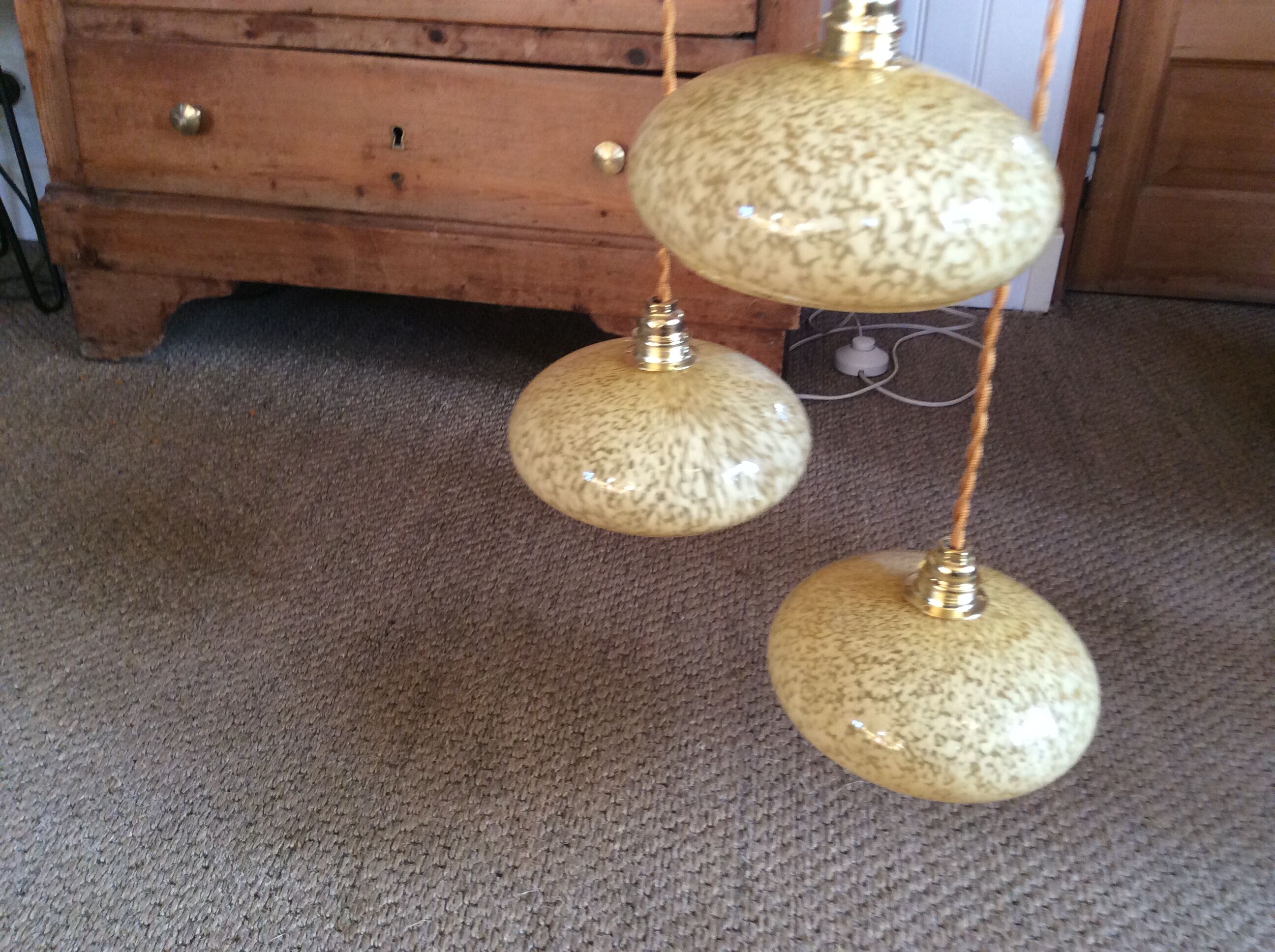 Trio of vintage suspensions