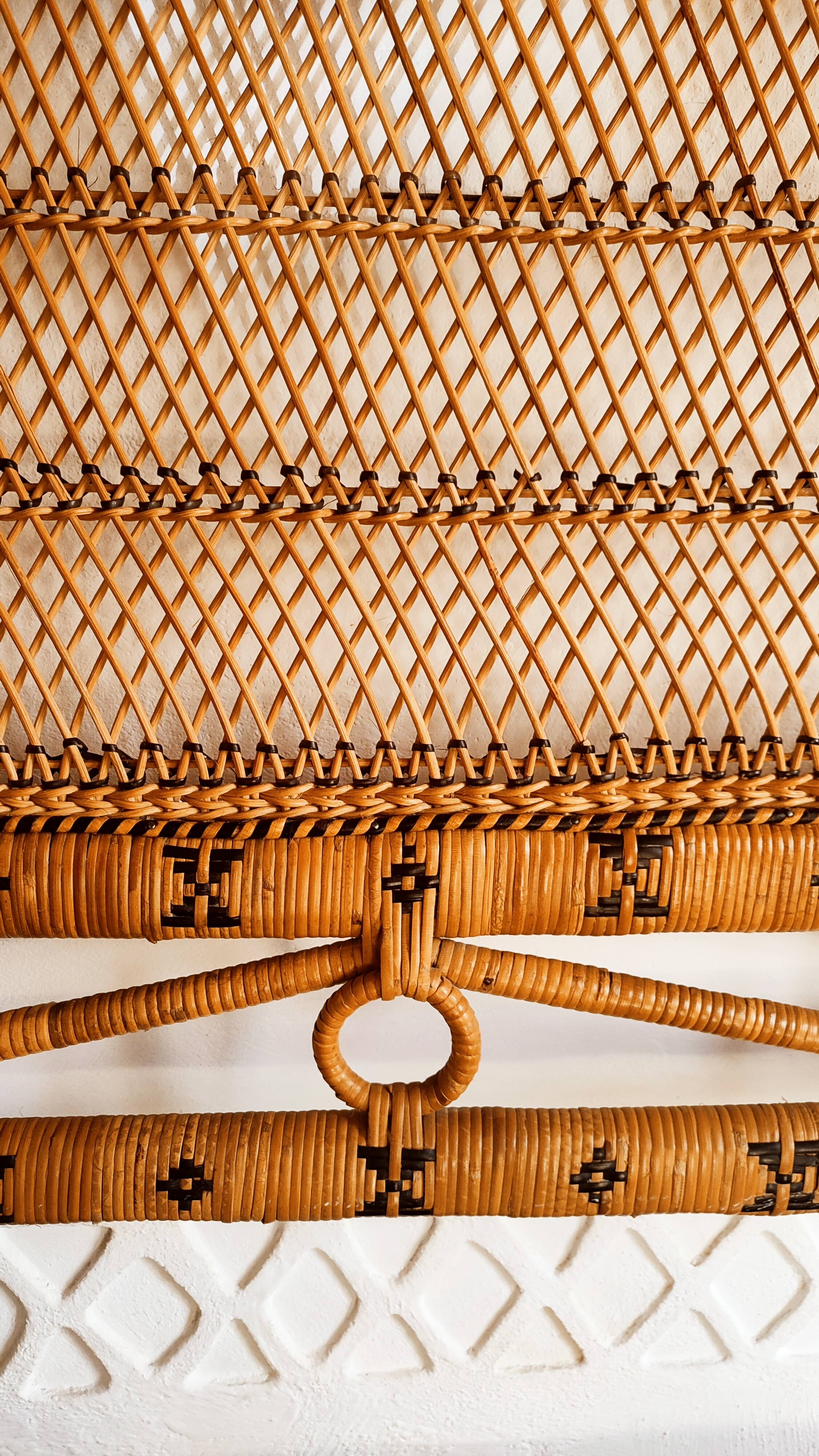 Vintage rattan headboard