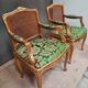 Louis XV-style golden armchair pair