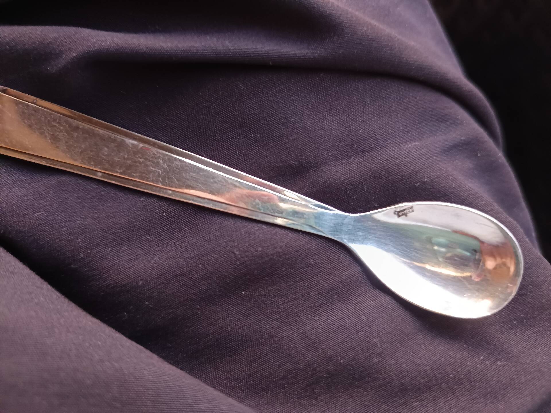 Antique Baptismal Cup + Silver-Plated Spoon - Bird Decoration -