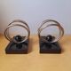 Bookends in marble and chrome metal