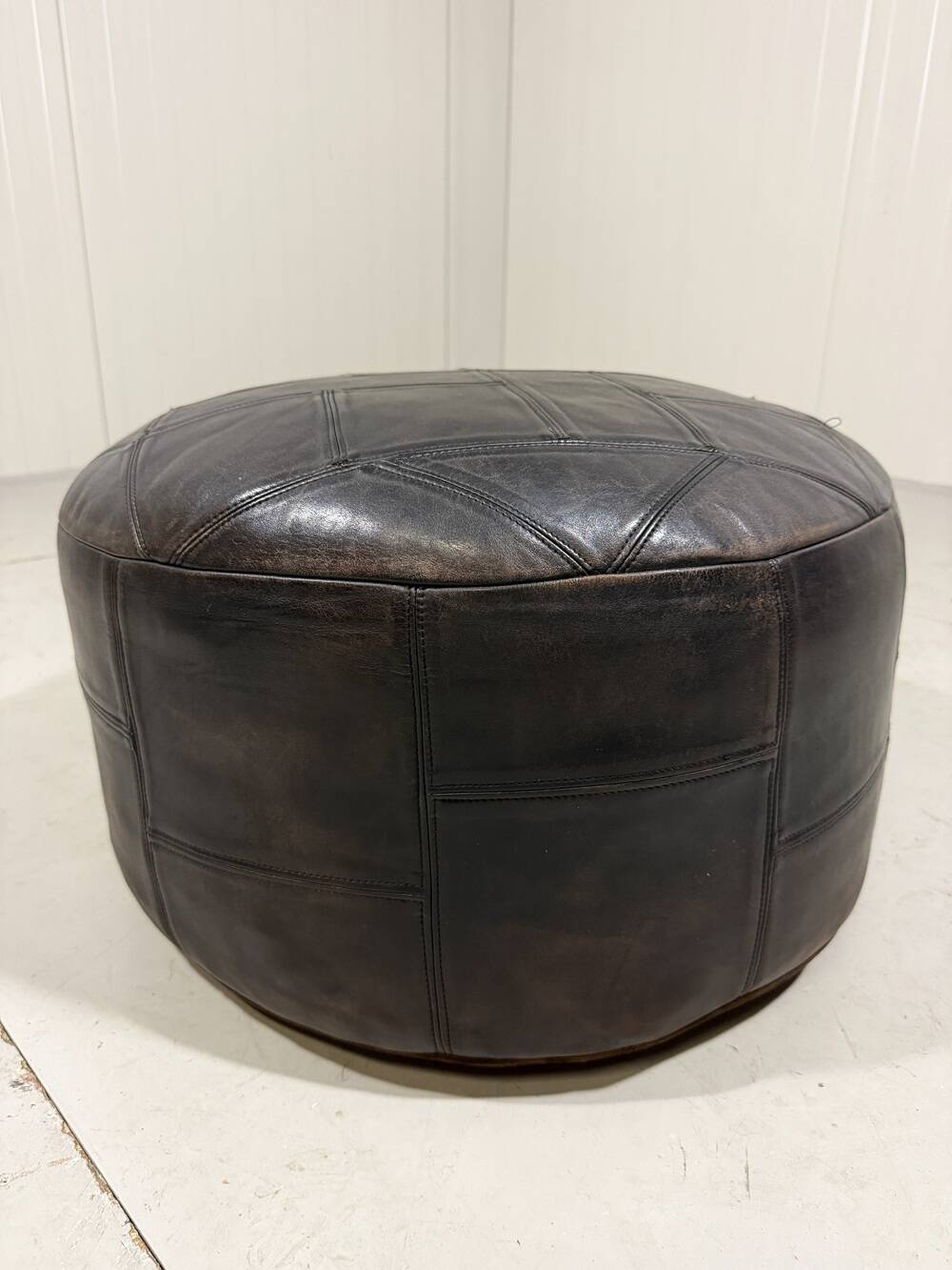 De Sede brown patchwork leather pouf 1970’s
