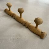 Antique wooden wall coat rack