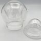 Jar type bonbonnière in translucent glass shape round modernist