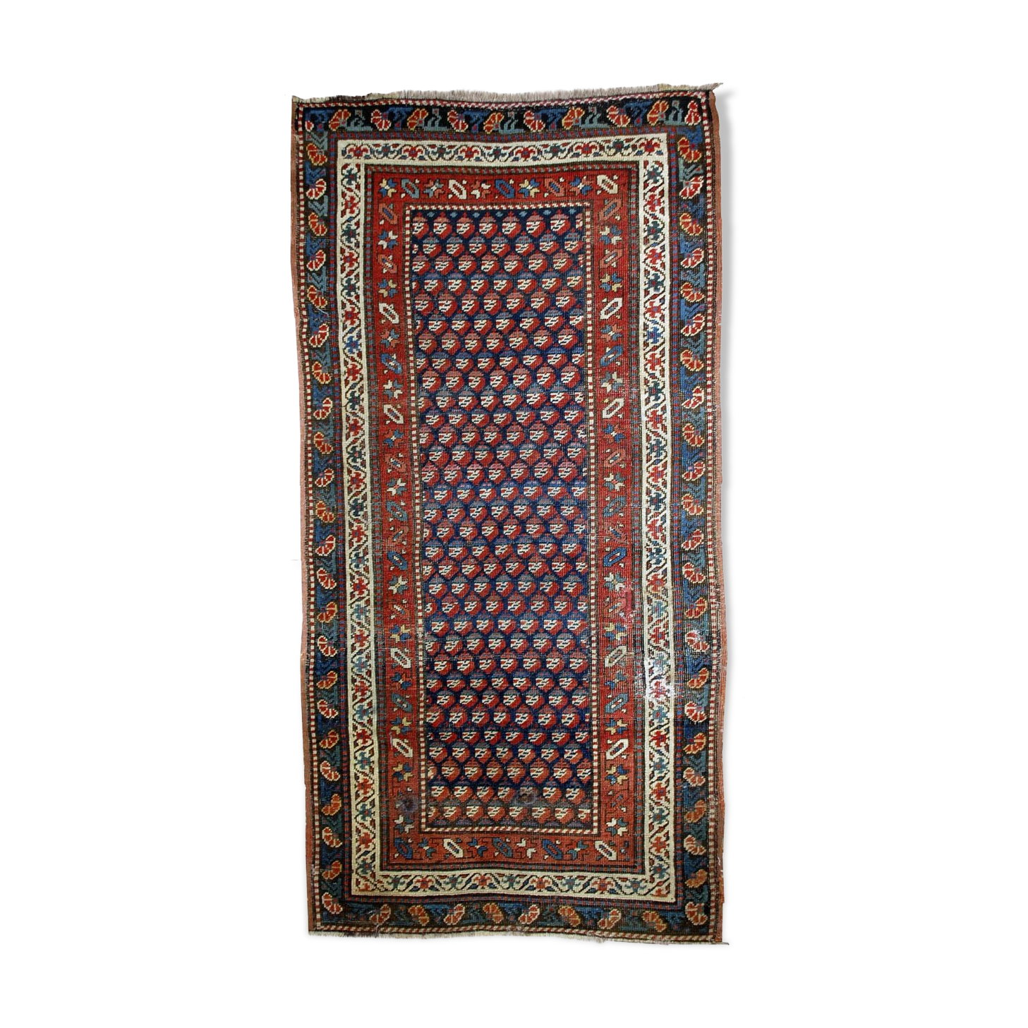 Old Caucasian carpet Gendje handmade 88cm x 177cm 1880s