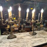 Pair of bronze candlesticks