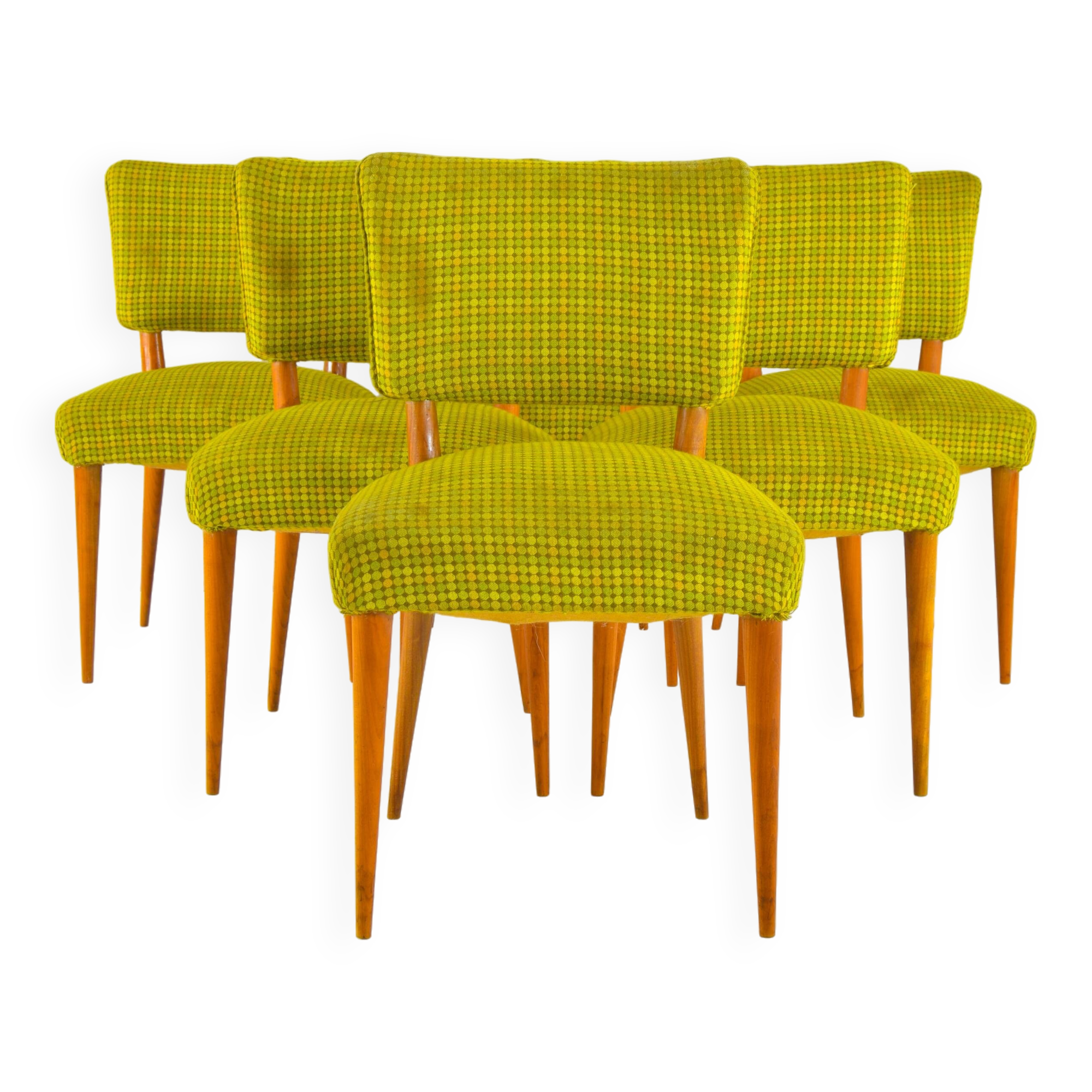 Dining Set Danish Teak and Textile Chairs 50s