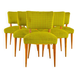 Dining Set Danish Teak and Textile Chairs 50s