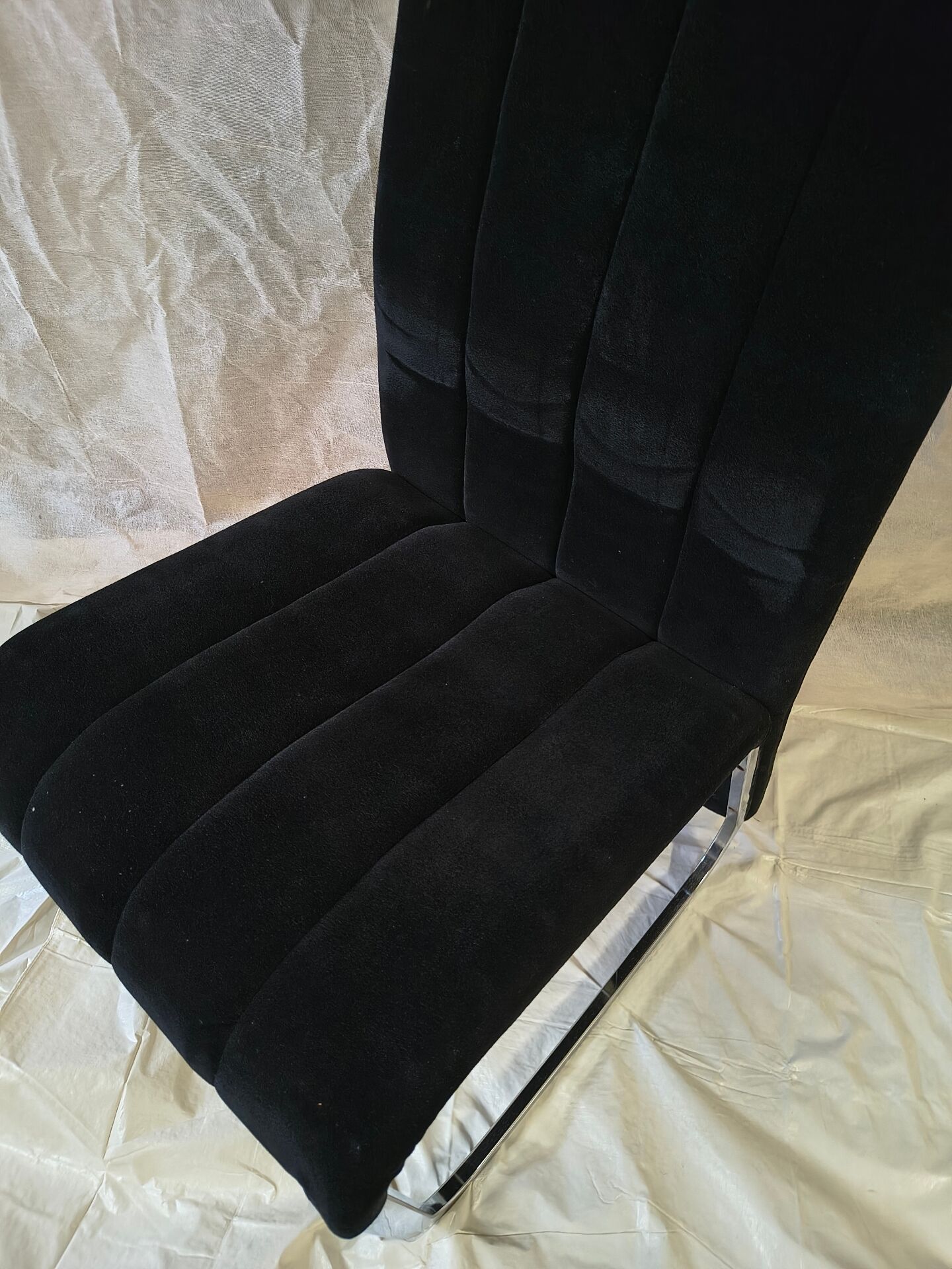 Vintage chrome chairs from the early 1980s.