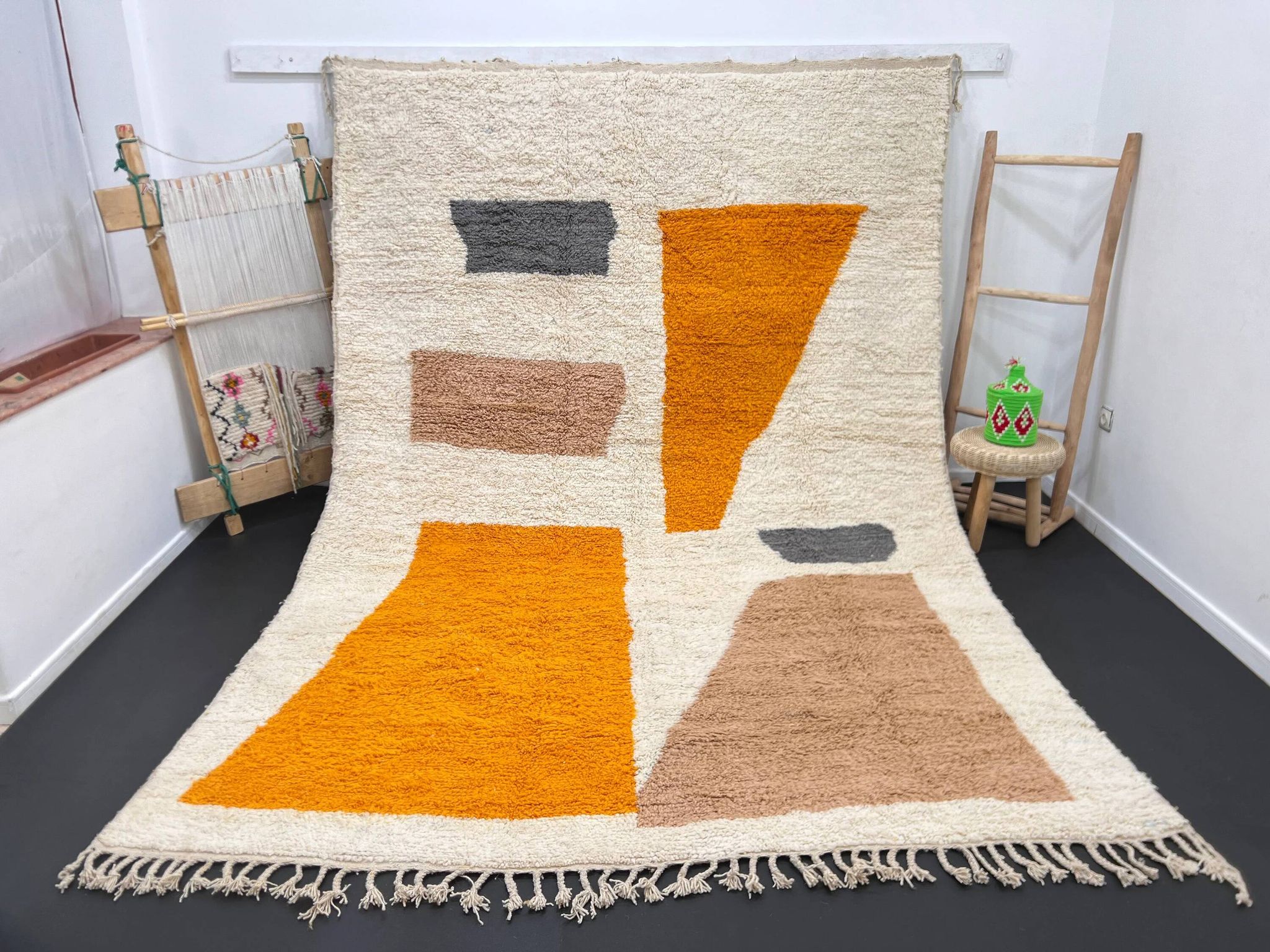 Tapis marocain en laine naturelle 2.5 x 1.5 m