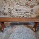 Banc en bois de cerisier français, années 1930, banc étroit en bois
