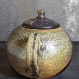 Vintage enameled stoneware potter's teapot