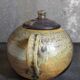 Théière de potier en grès émaillé vintage