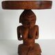 Tabouret en bois sculpté Luba vintage
