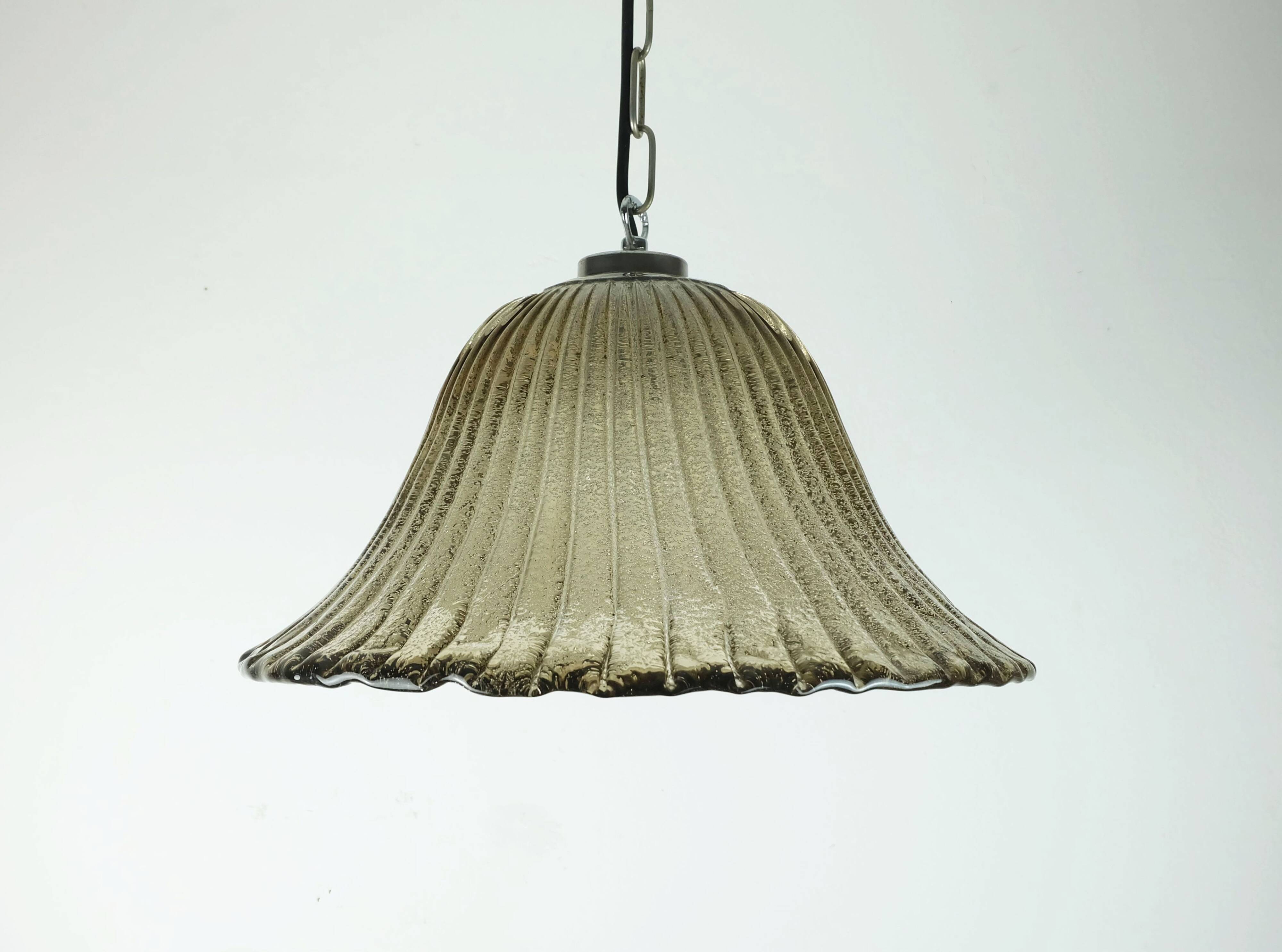 Suspension vintage briloner leuchten verre de murano et métal années 1970