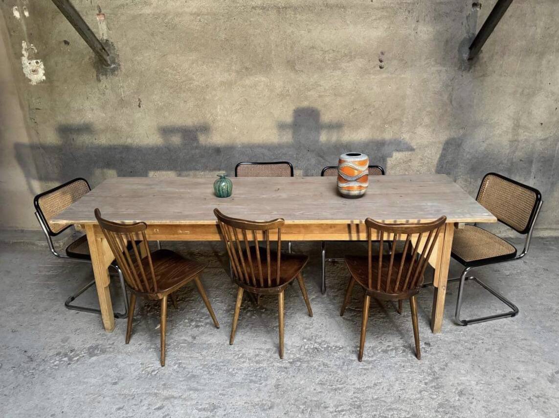 Large farm table solid wood draper table Length 240 cm