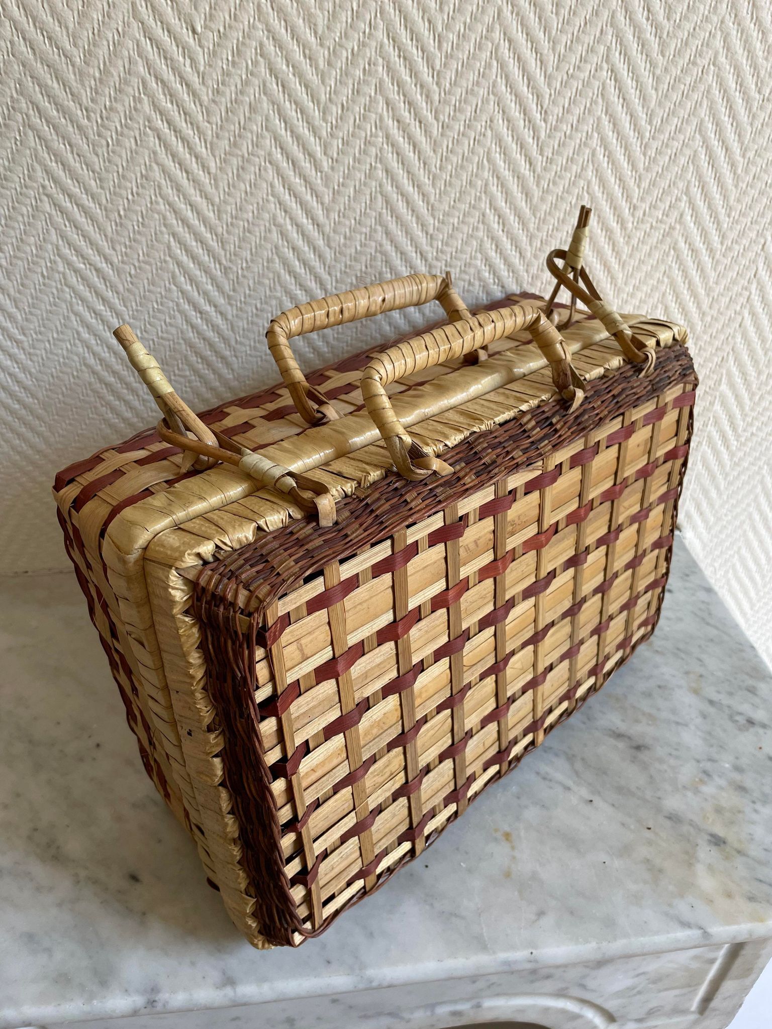 Wicker suitcase