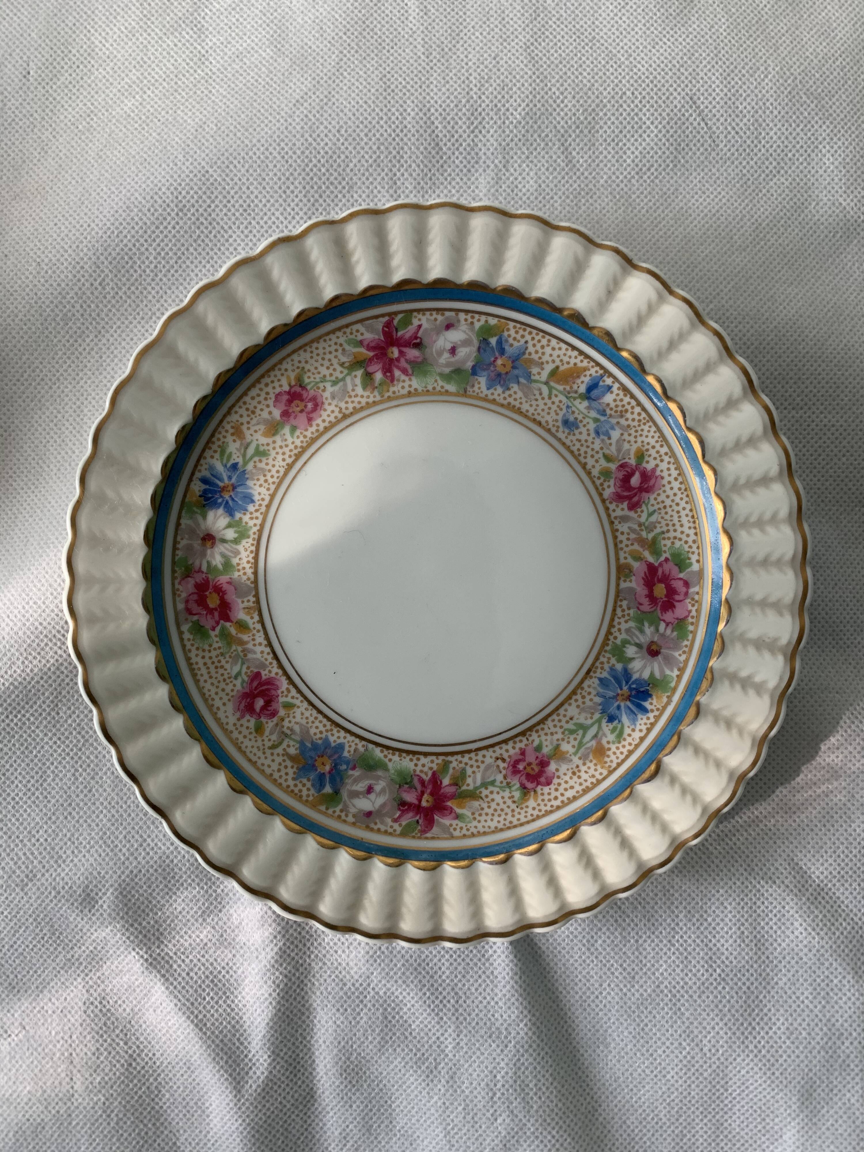 Dessert service 10 plates and a Bernardaud Limoges porcelain cake dish