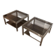 Pair of side tables in brushed steel. Guy Lefèvre for Maison Jansen
