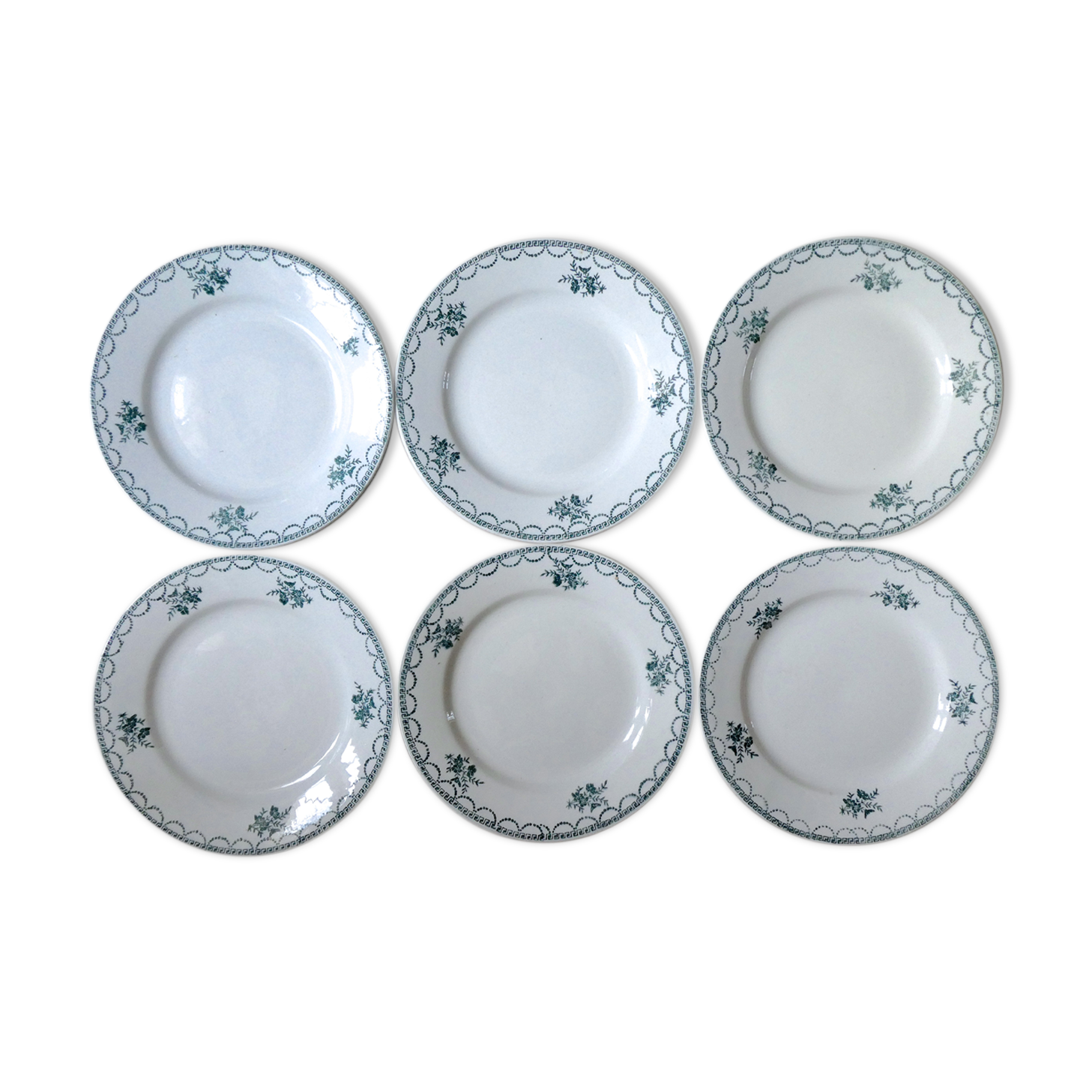 Set of 6 dinner plates of Saint Amand 50s