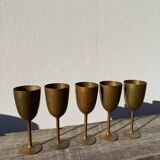 Copper brass stemmed glasses