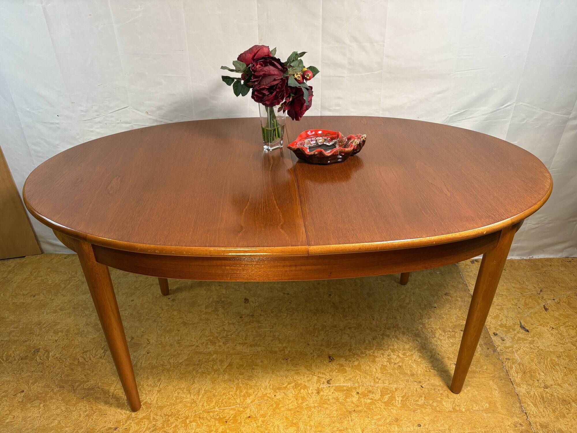 Mid-Century Vintage Teak Extending Dining Table 1960 Danish-Inspired Design
