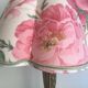 Bronze lamp, lampshade fabric stripe and cable vintage switch