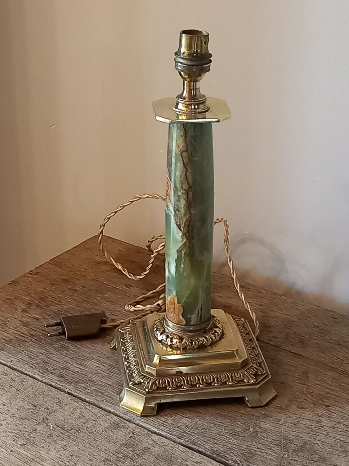 Lamp foot marble and bronze old 19th century
