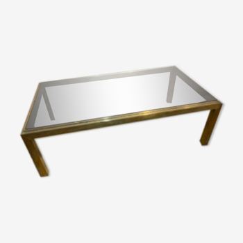 Brass coffee table and smoked glass