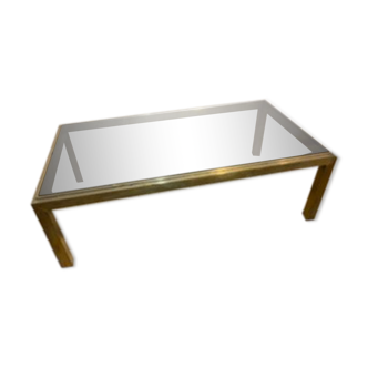 Brass coffee table and smoked glass