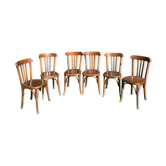 6 Fischel bistro chairs with labels, circa 1930