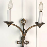 Pair of wall appliques of the 70 gold metal