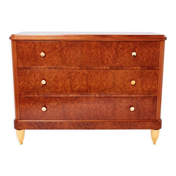 Commode loupe d’amboine dorure vers 1940s