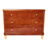 Chest of drawers amboine magnifying glass gilding  circa 1940s