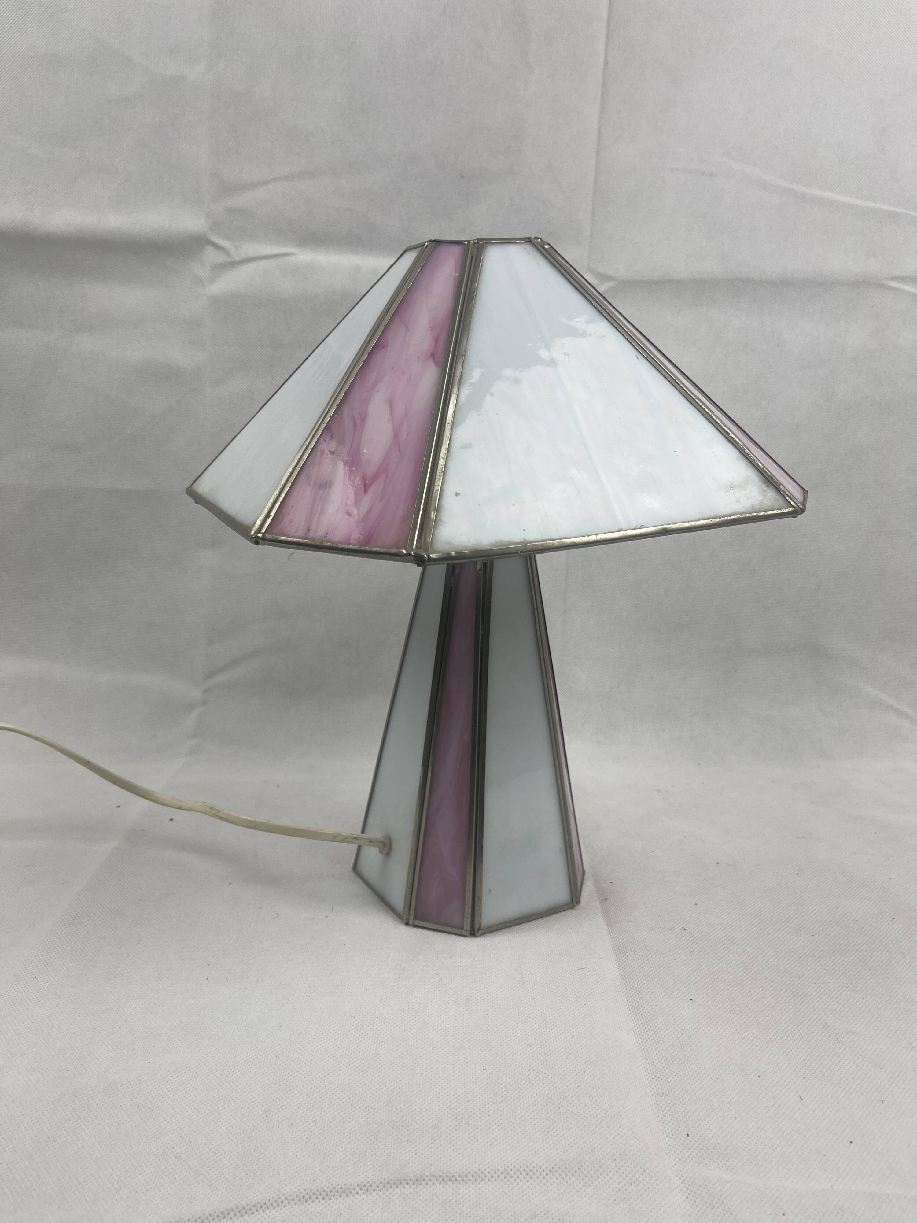 White and pink glass paste lamp